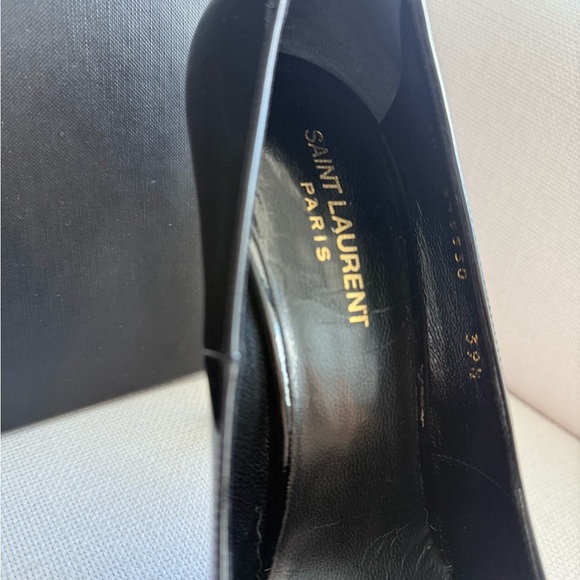 SAINT LAURENT “ZOE” BLACK PATENT LEATHER PUMPS, YSL 39.5 - Picture 6 of 10